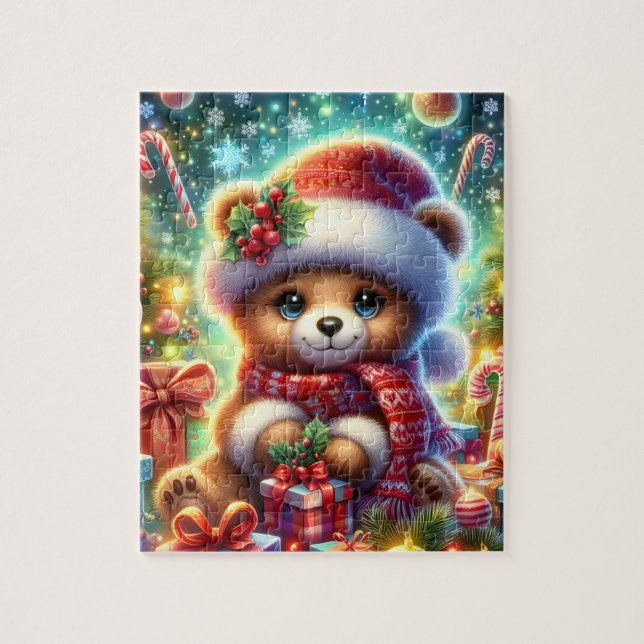 Rompecabezas de osito de Navidad (Vertical)