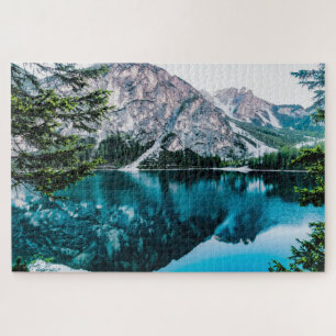 Rompecabezas de paisaje italiano nevado de montaña