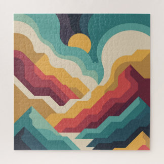 Rompecabezas de paisaje montañoso retro | VinPuzzl