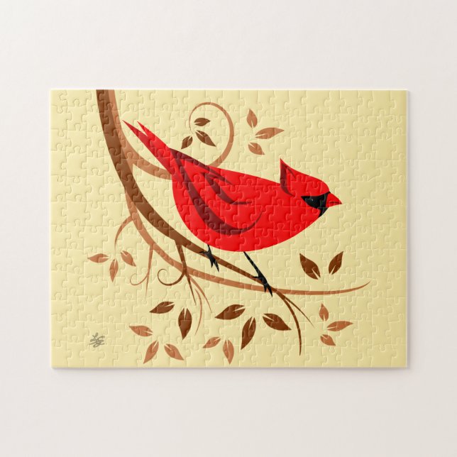 Rompecabezas de pájaros cardinales comunes (Horizontal)