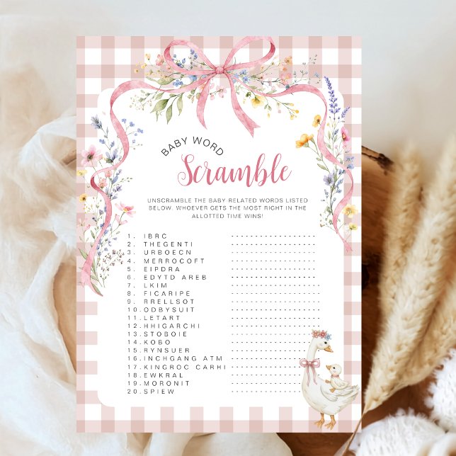 Rompecabezas de palabras Coquette Pink Gingham Sil (Subido por el creador)