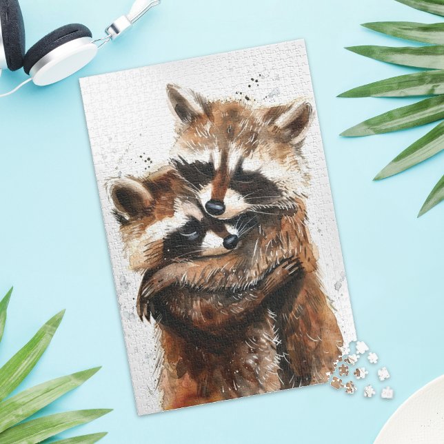 Rompecabezas de Pareja de Mapaches Adorables (Subido por el creador)
