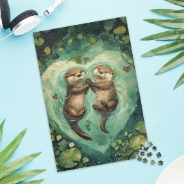 Rompecabezas de Pareja de Nutrias Adorables
