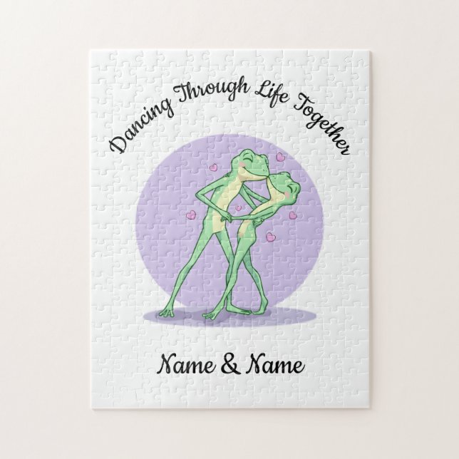Rompecabezas de Pareja de Ranas Personalizado (Vertical)