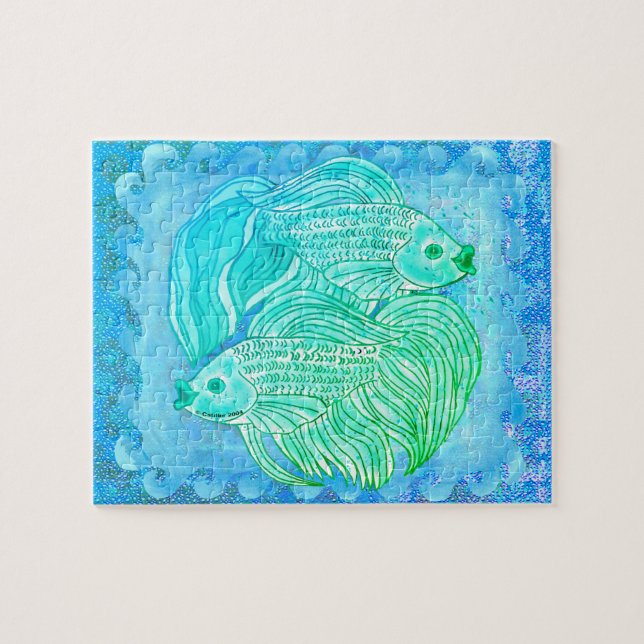 Rompecabezas de peces Koi Yin Yang (Horizontal)