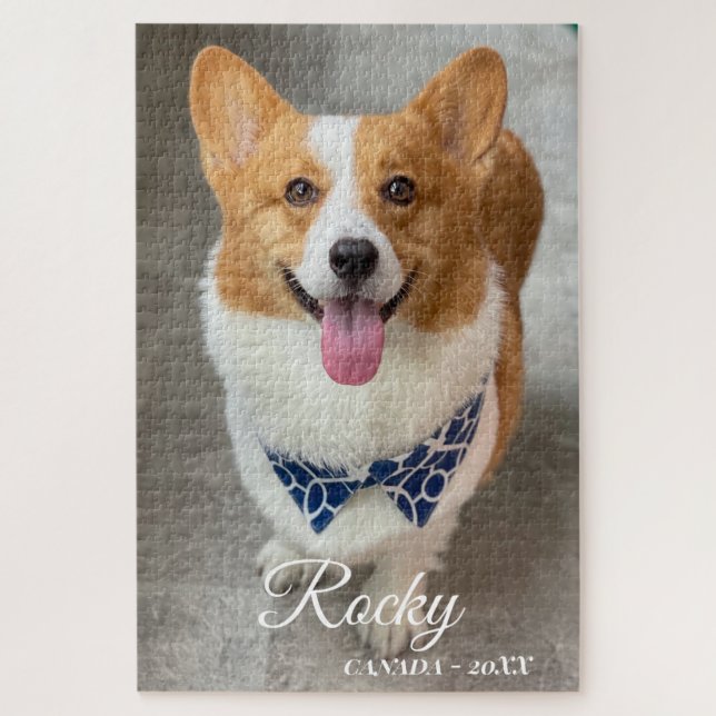 rompecabezas de perro con nombre y foto personaliz (Vertical)