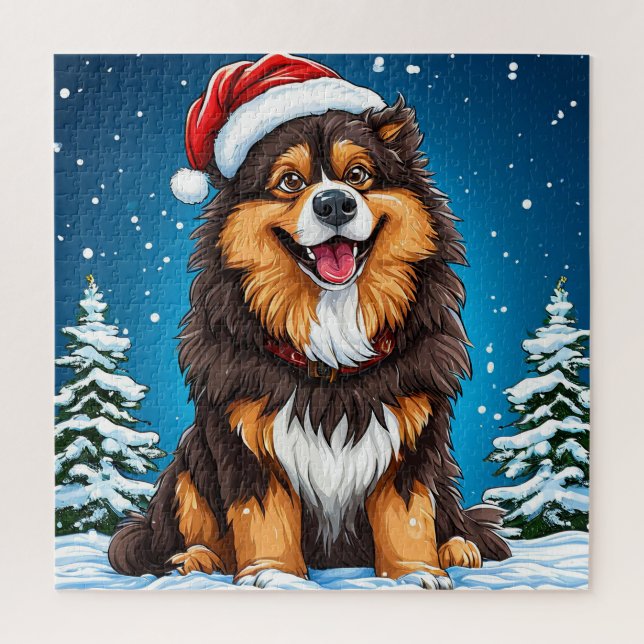 Rompecabezas de Perro de Navidad para Niños y Aman (Vertical)