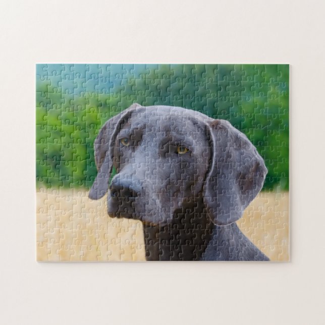 Rompecabezas de perros Weimaraner. (Horizontal)