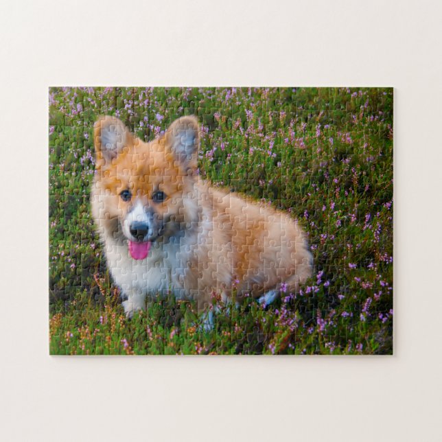 Rompecabezas de Perros Welsh Corgi. (Horizontal)