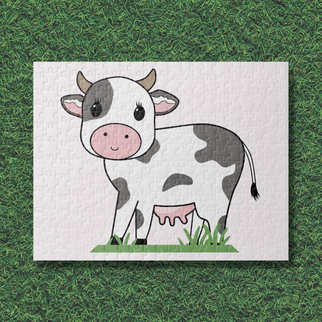 Rompecabezas de Personalizado de vaca suave (Cute Cow Cartoon Puzzle)