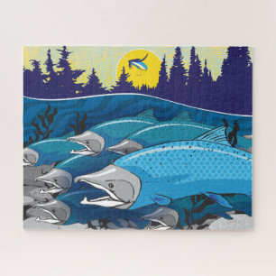 Rompecabezas de pesca de 16x20 para los invidentes