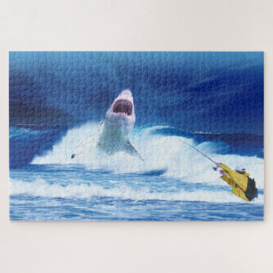 Rompecabezas de pesca de tiburones náutico océano