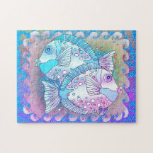 Rompecabezas de pez azul