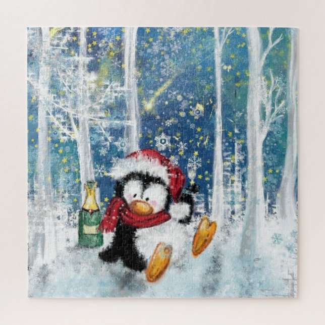 Rompecabezas de Pingüino de Navidad (Vertical)
