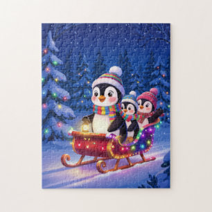 Rompecabezas de Pingüinos en Trineo