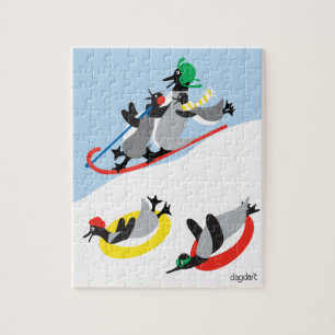 Rompecabezas de Pingüinos en Trineo