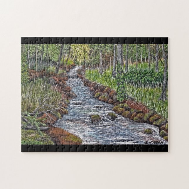 Rompecabezas de Pintura Acrílica de Arroyo de Mont (Horizontal)