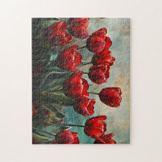 Rompecabezas de Pintura al Óleo Floral de Tulipane