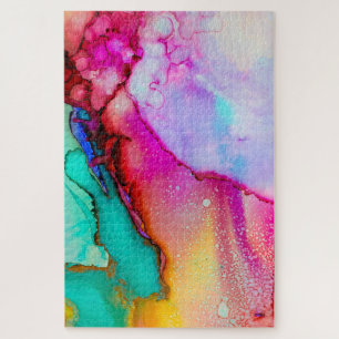 Rompecabezas de pintura colorida abstracta