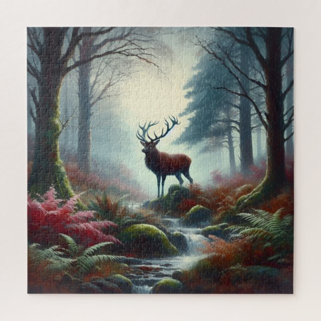 Rompecabezas de pintura de aceite de Stag (Vertical)