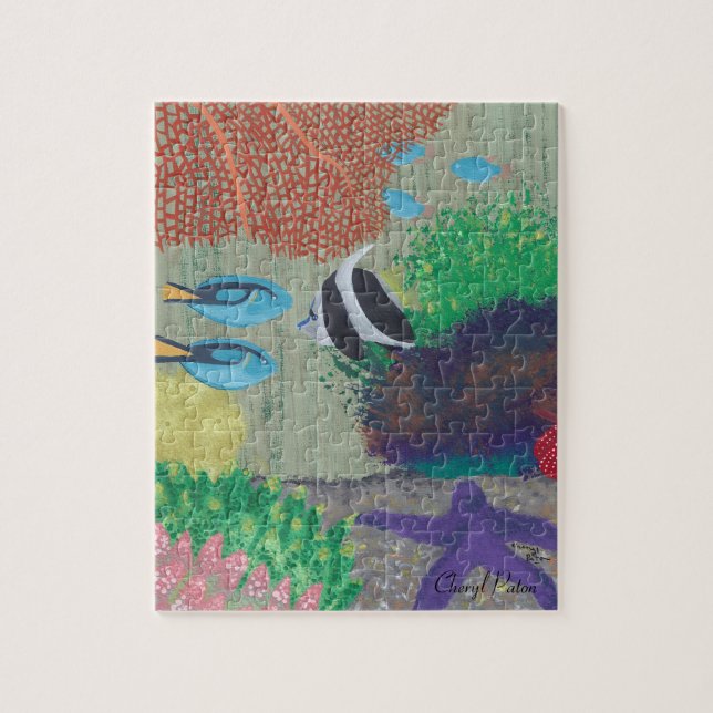 Rompecabezas de pintura de peces tropicales (Vertical)