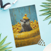 Rompecabezas de piscina de pato de goma de nutria 