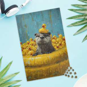 Rompecabezas de piscina de pato de goma de nutria 