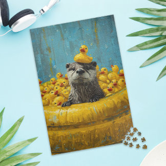 Rompecabezas de piscina de pato de goma de nutria 