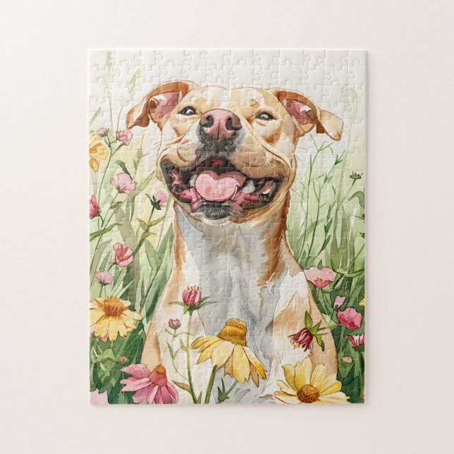 Rompecabezas de Pit Bull – Diversión de perro en a (Vertical)