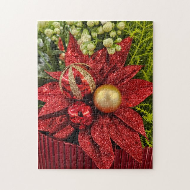 Rompecabezas de Plantas Navideñas Festivas (Vertical)