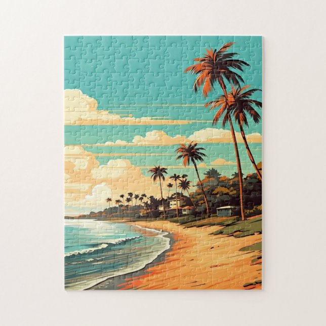 Rompecabezas de playa tropical (Vertical)