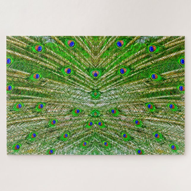 Rompecabezas de plumas de pavo real (Horizontal)