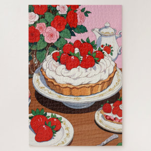 Rompecabezas de postre de fresa