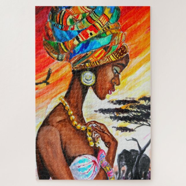 Rompecabezas de princesas africanas - Mujer hermos (Vertical)