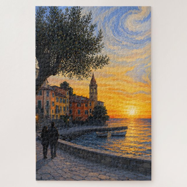 Rompecabezas de puesta de sol italiana al estilo p (Vertical)
