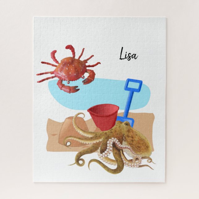 Rompecabezas de pulpo de cangrejo de arena (Vertical)