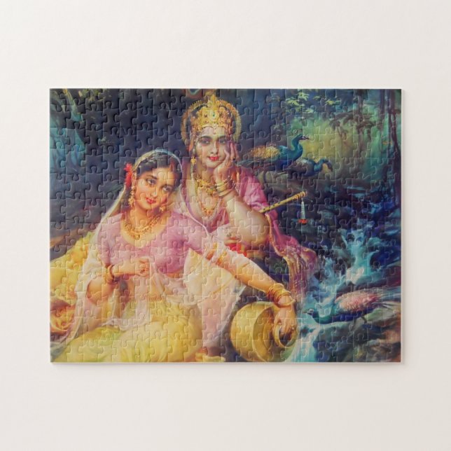 Rompecabezas de Radha y de Krishna (Horizontal)