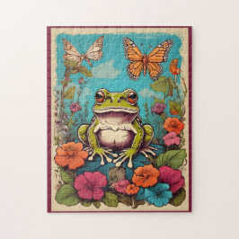 Rompecabezas de rana de Cottagecore vetusta Fantas