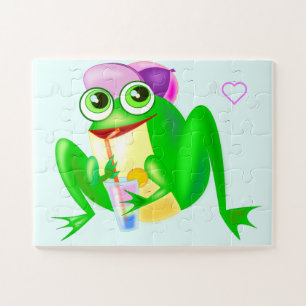 Rompecabezas de rana Fiesta feliz - Pintura