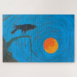 Rompecabezas de raván y luna llena