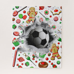 Rompecabezas de regalo de vacaciones de fútbol úni