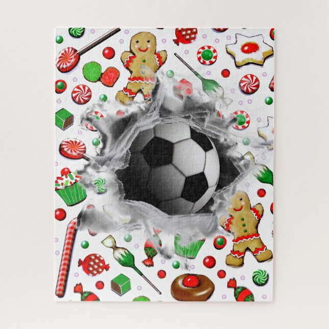 Rompecabezas de regalo de vacaciones de fútbol úni (Vertical)