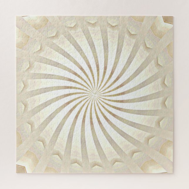 Rompecabezas de remolino beige crema (Vertical)