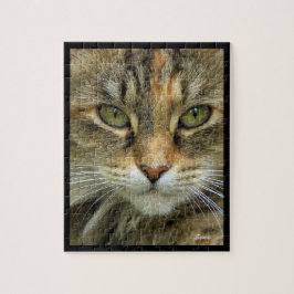Rompecabezas de retrato de gato atigrado