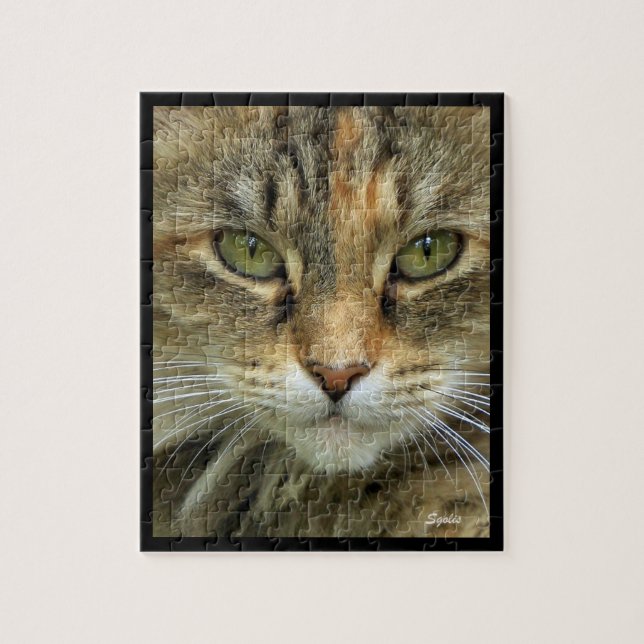 Rompecabezas de retrato de gato atigrado (Vertical)