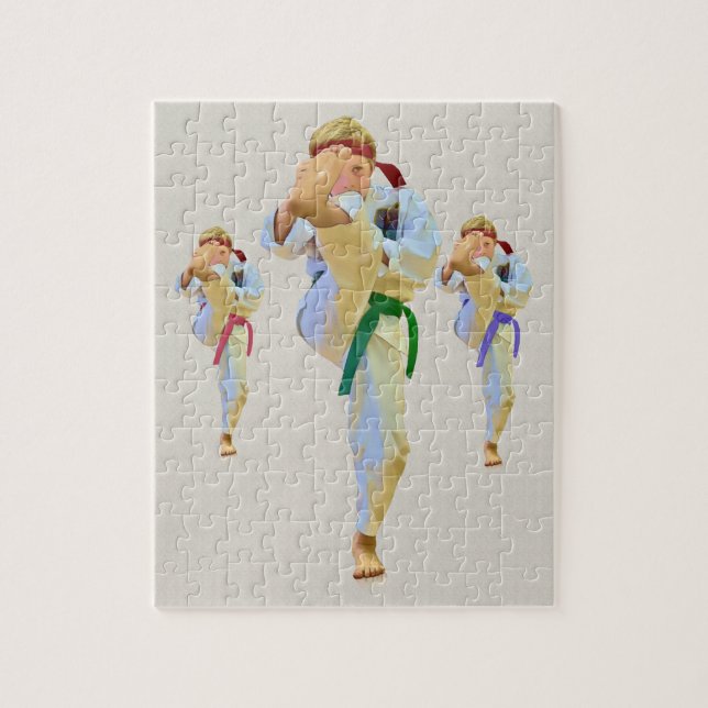 Rompecabezas de retroceso con el pie del karate (Vertical)