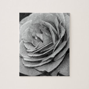 Rompecabezas de Rosa en Blanco y Negro