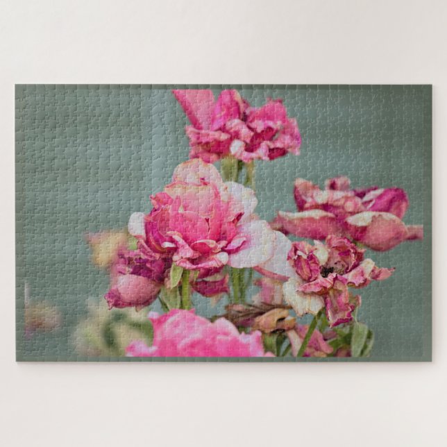Rompecabezas de rosa rosa antigua (Horizontal)
