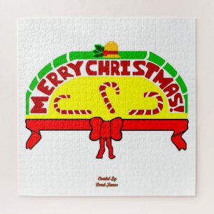Rompecabezas de saludos de Navidad de 20" x 20"