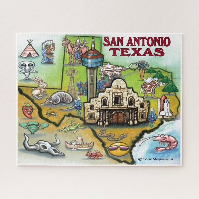 Rompecabezas de San Antonio Texas (Horizontal)